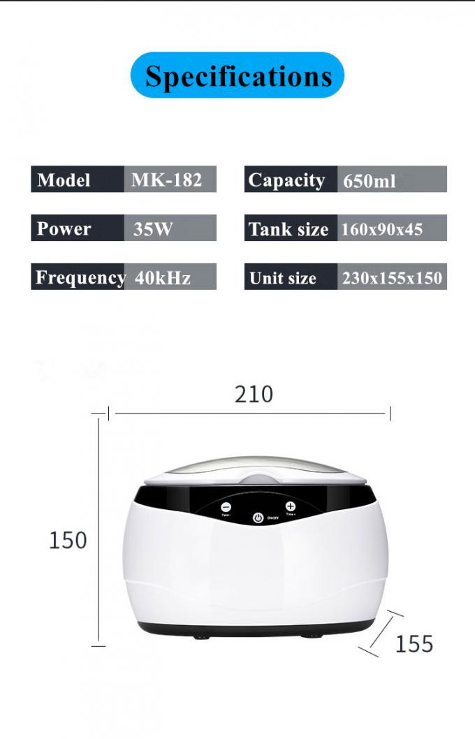OEM 안경 초음파 청소기 600ml 디지털 타이머 MK-182 3