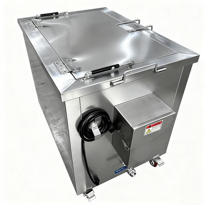 Commercial Stainless Steel Heating Soak Tank with Basket & Wheels - 274L Industrial Cleaning System